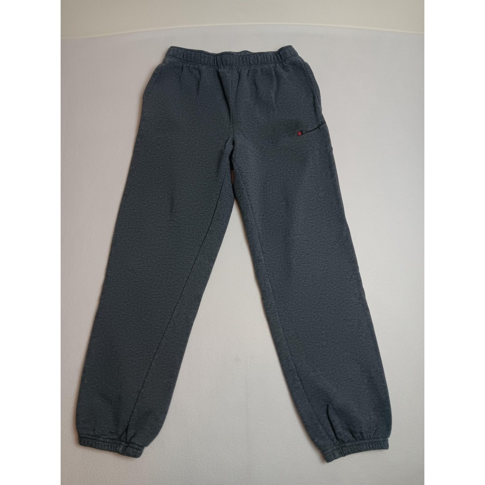 Champion Sweatpants Mens Medium Gray Fleece Elastic Waist Cuffed Pockets Lounge
